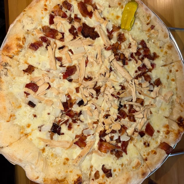 Chicken Bacon Ranch Pizza.